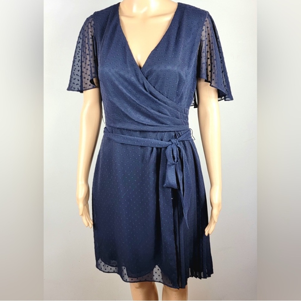 Alex Marie navy blue flowy midi dress size 12‎